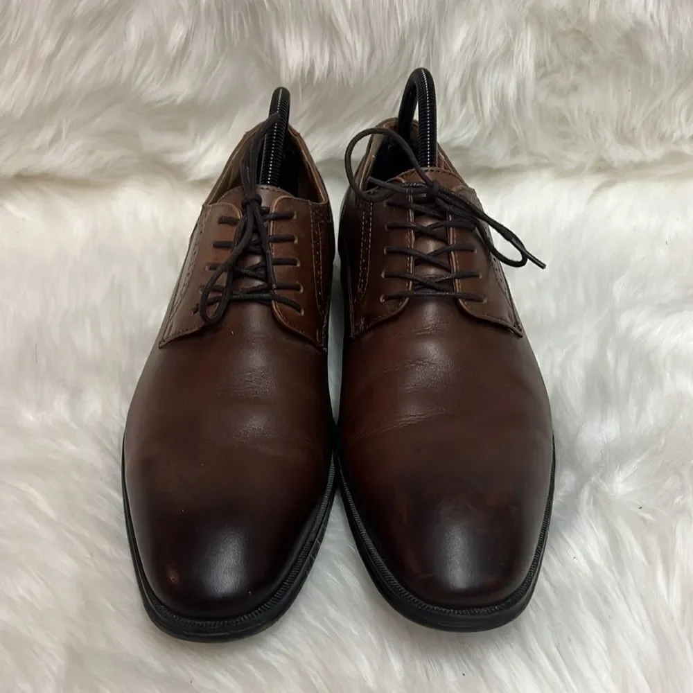 Collection by Michael Strahan Brown Leather Dress Shoes Size‎ 10 B27